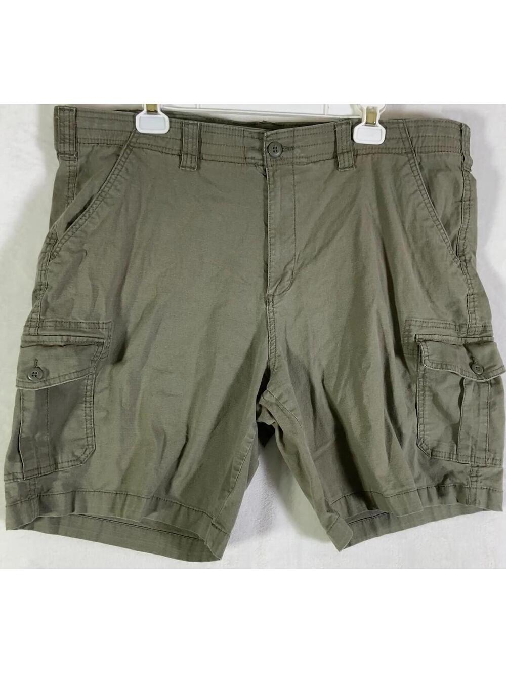 Ocean Coast Cargo Shorts Mens 40 Green Cotton Stretch Casual Wear